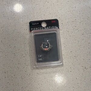 Silver Bow and chain Septum Ring